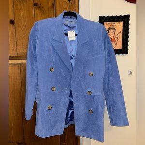 Blank NYC Blue Suede Jacket NWT